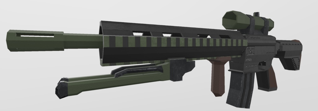 アサルトライフル「XM46」 VRC向け Fbxモデル