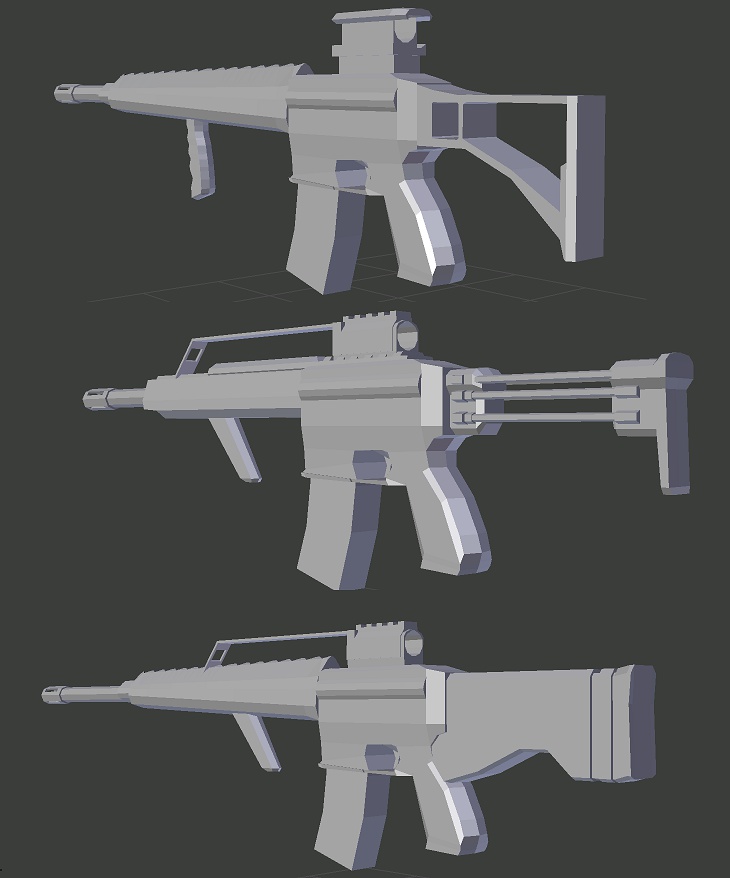 アサルトライフル createkit「WeaponSet」 VRC向け Fbxモデル