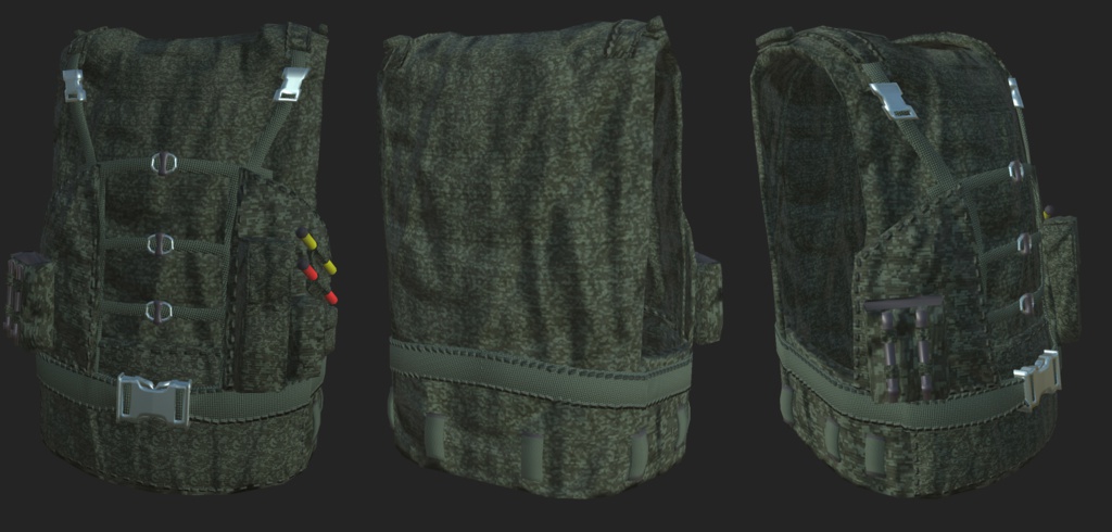 Ykr-Military Vest「6V23」&「VUN」texture VRC向け FBXモデル