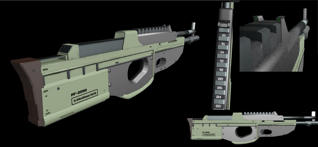 アサルトライフル「PF-2090」 VRC向け FBX&Unity package