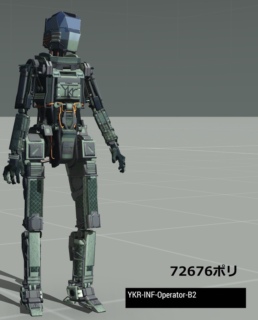 YKR社製Tech「YKR-INF-Operator-B2」 VRC向け UnityPackage と SPP同梱 購入者おまけ「PGTechnologyArmor」