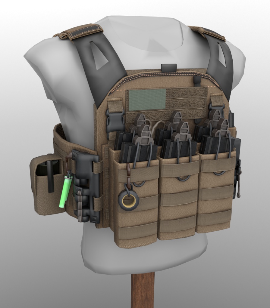 プレートキャリア「YPC Plate Carrier:Y61」3Dモデル 【VRChat可】