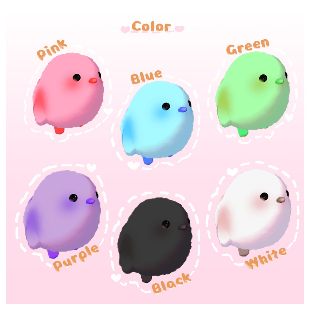 オリジナル3Dモデル【ふわふわのひよこ、ふわこ】(Quest対応)