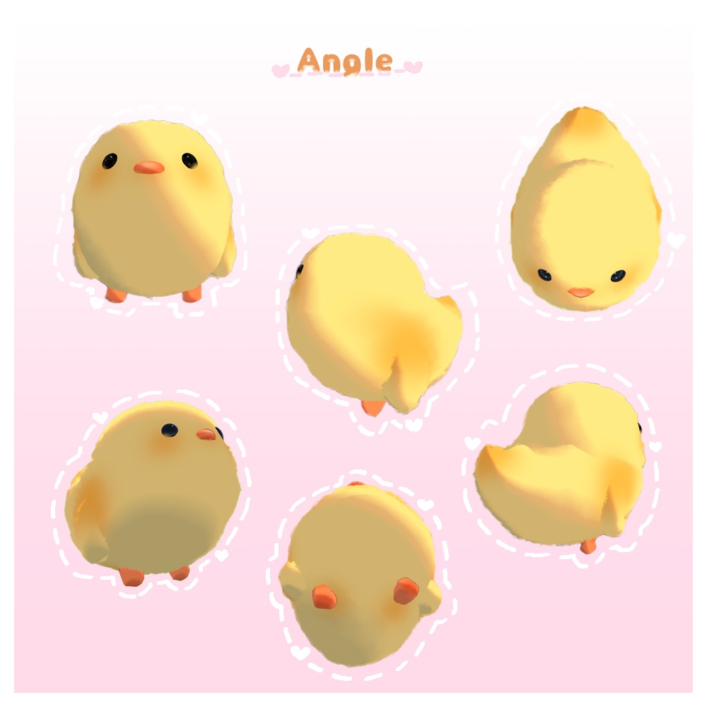 オリジナル3Dモデル【ふわふわのひよこ、ふわこ】(Quest対応)