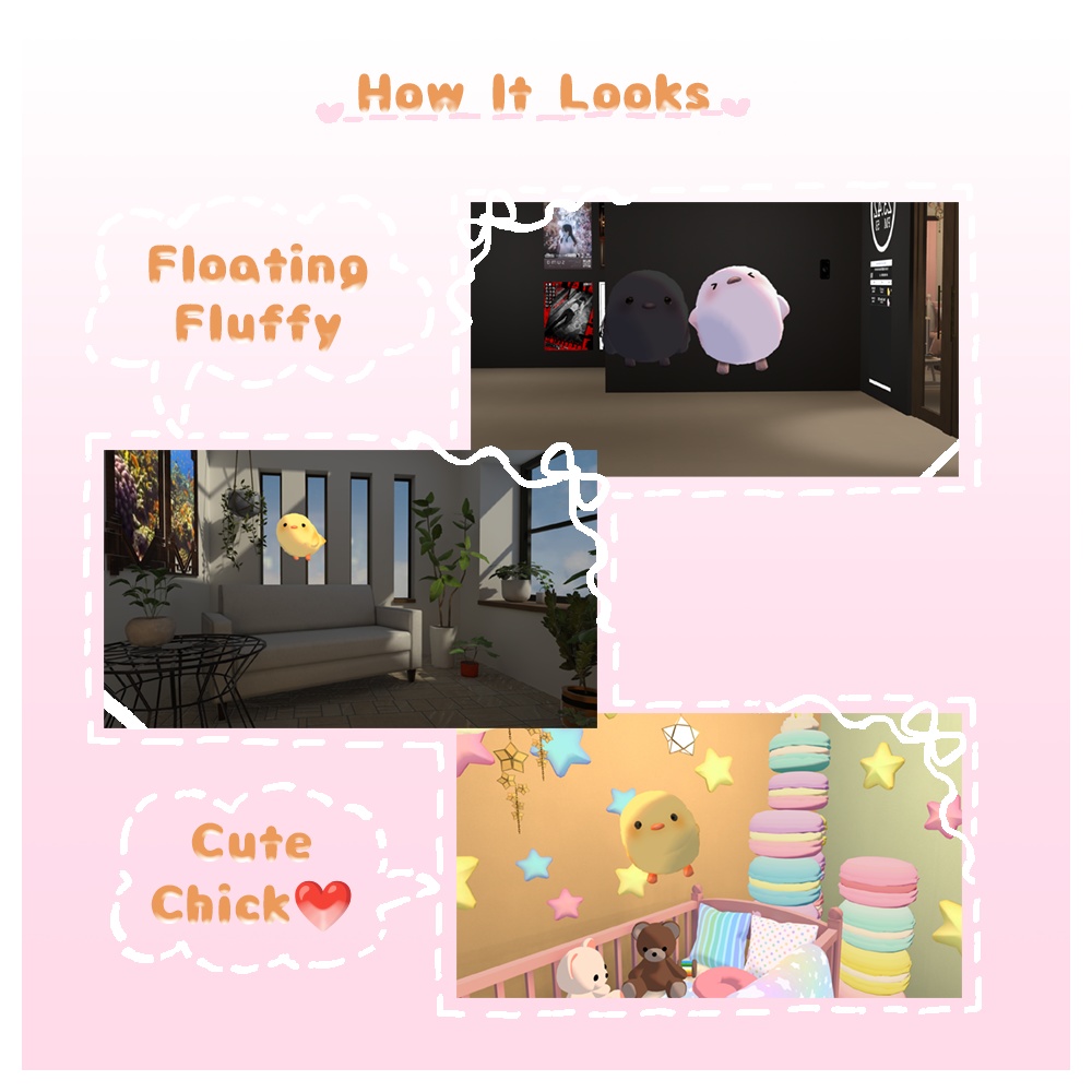 オリジナル3Dモデル【ふわふわのひよこ、ふわこ】(Quest対応)