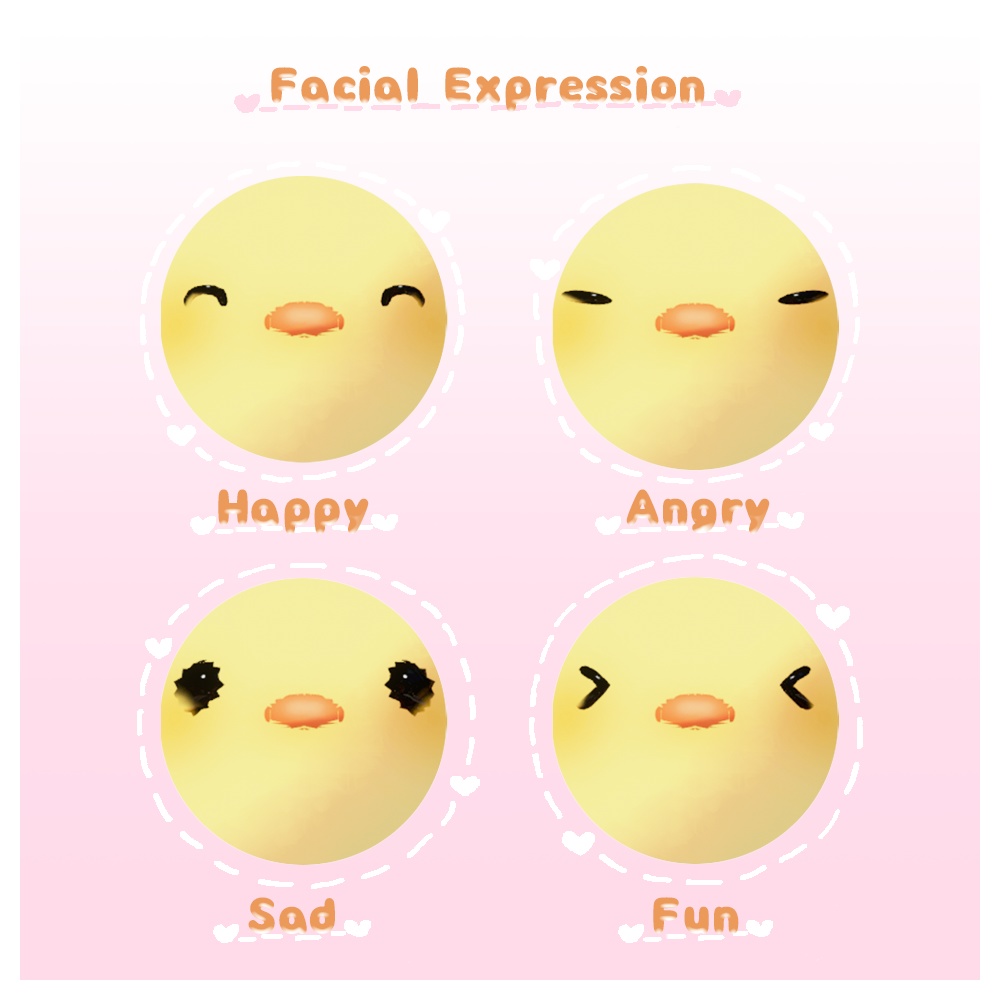 オリジナル3Dモデル【ふわふわのひよこ、ふわこ】(Quest対応)