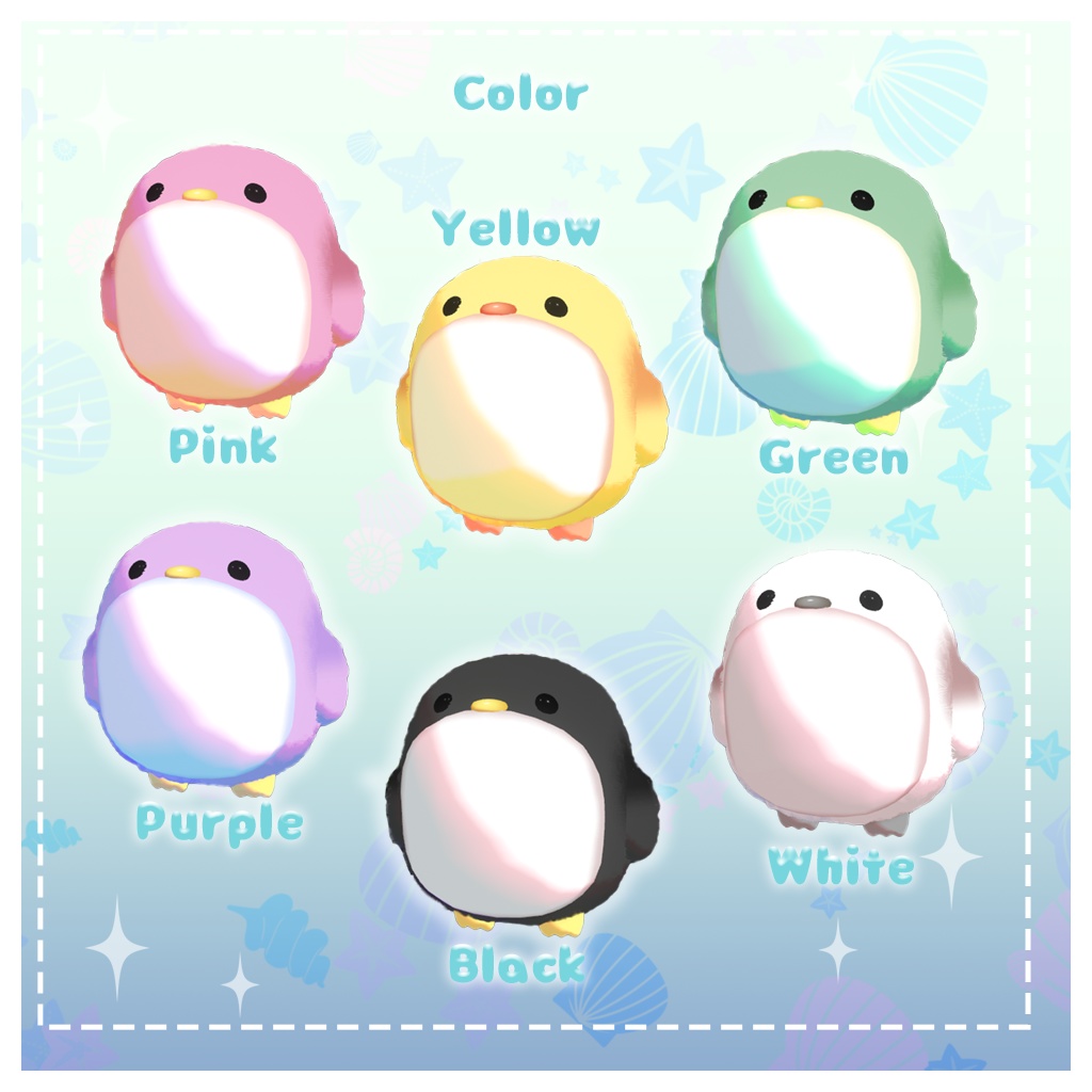 オリジナル3Dモデル【ぽてぽてのぺんぎん、ぽてぺん】【Quest対応】