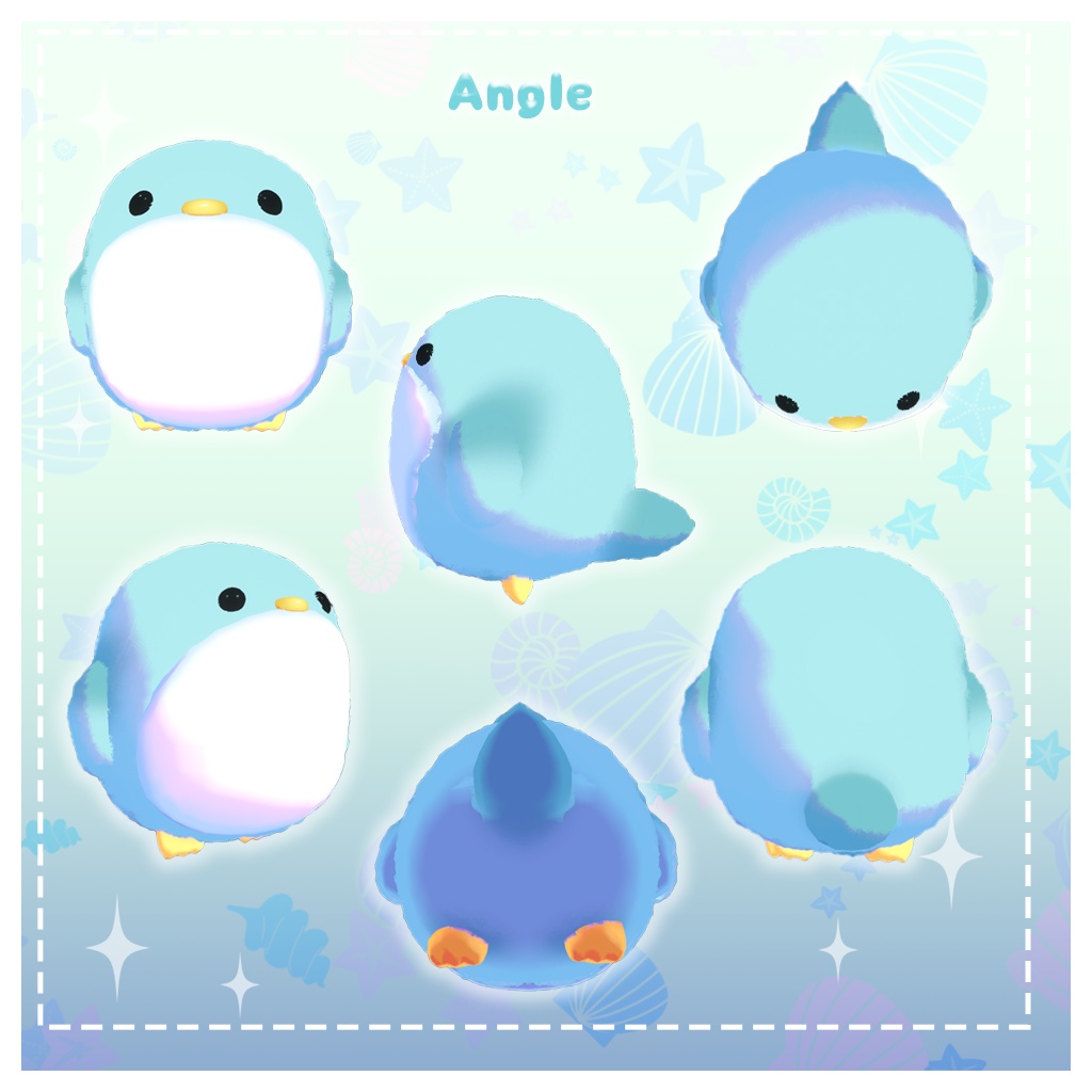 オリジナル3Dモデル【ぽてぽてのぺんぎん、ぽてぺん】【Quest対応】