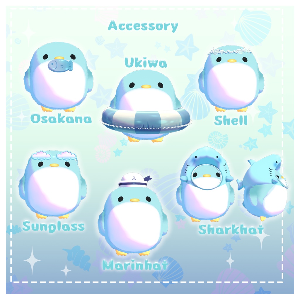 オリジナル3Dモデル【ぽてぽてのぺんぎん、ぽてぺん】【Quest対応】