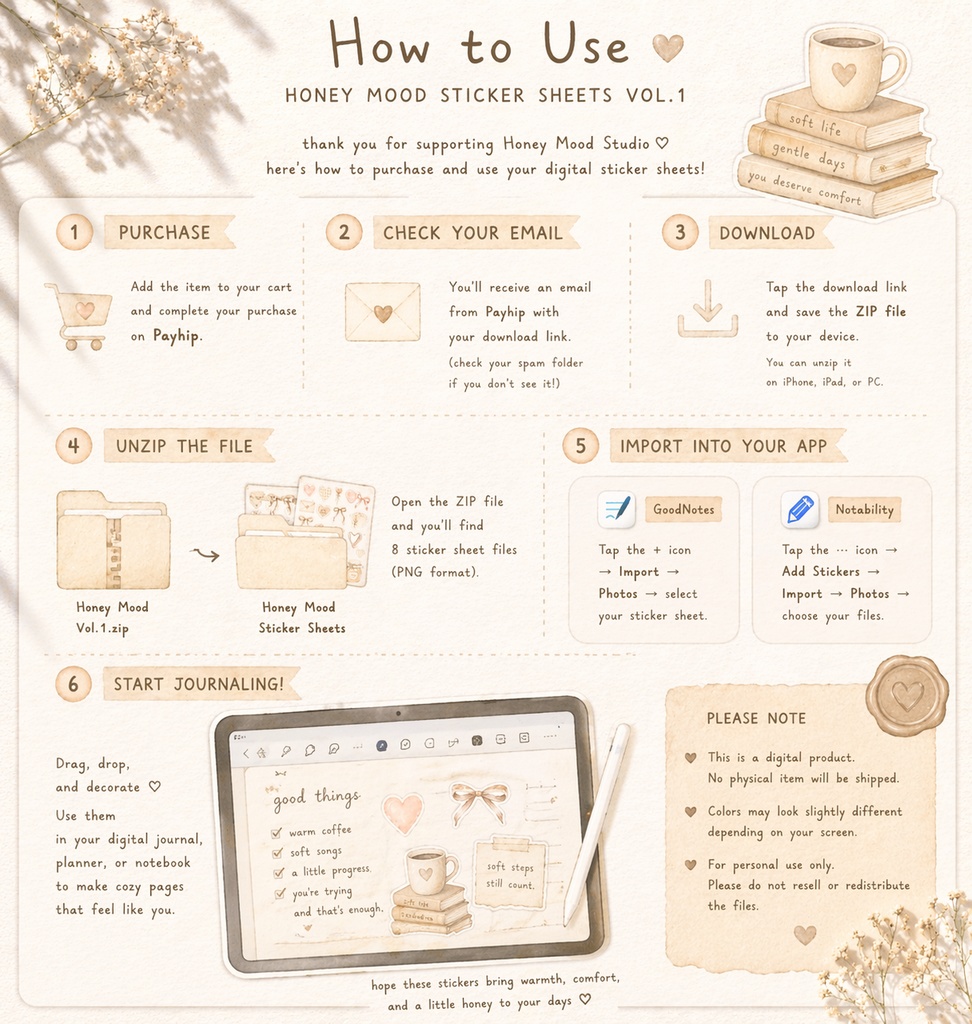 Honey Mood Sticker Sheets Vol.1