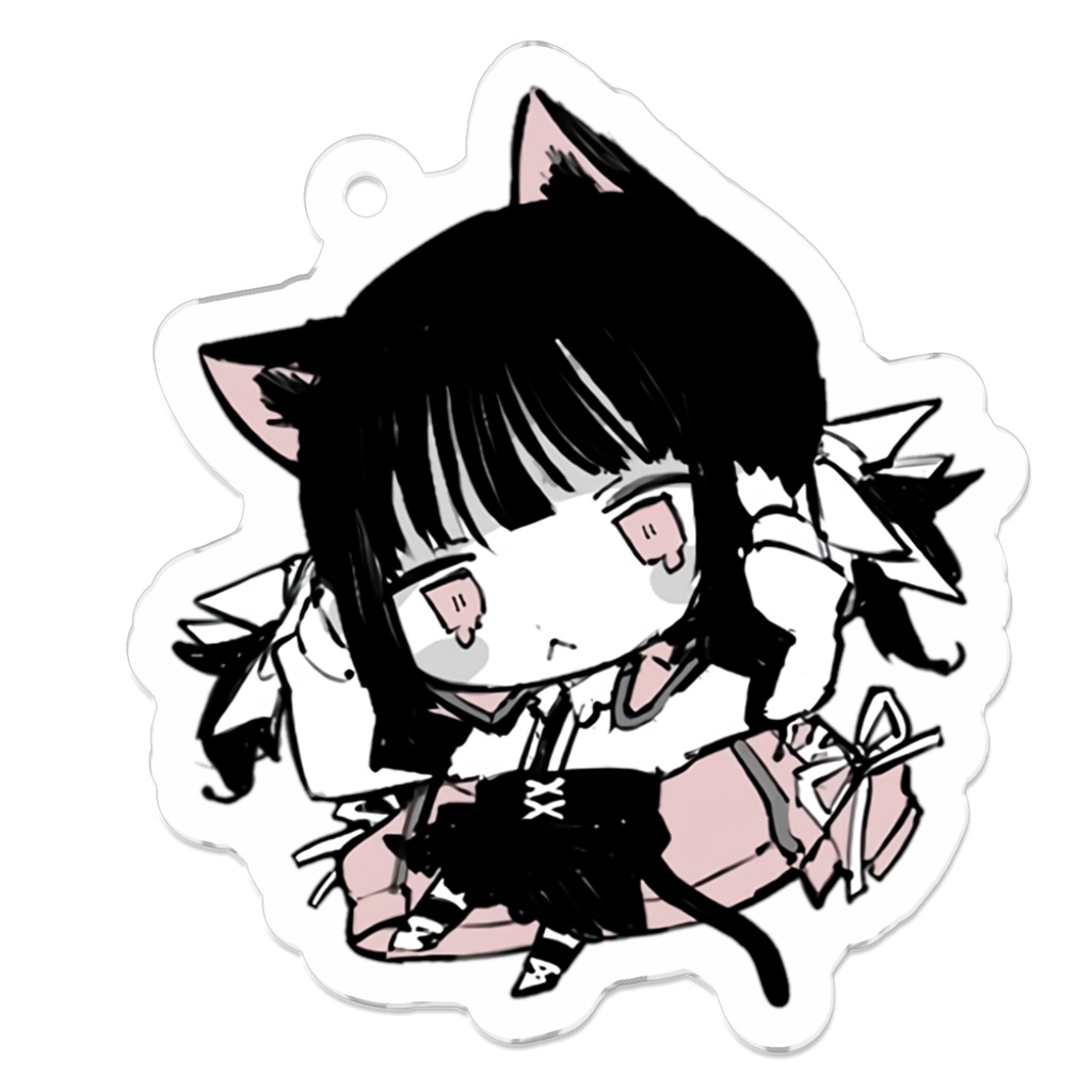 猫耳量産型女子(くろ) キーホルダー