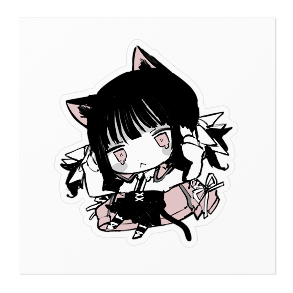 猫耳量産型女子(くろ) ステッカー