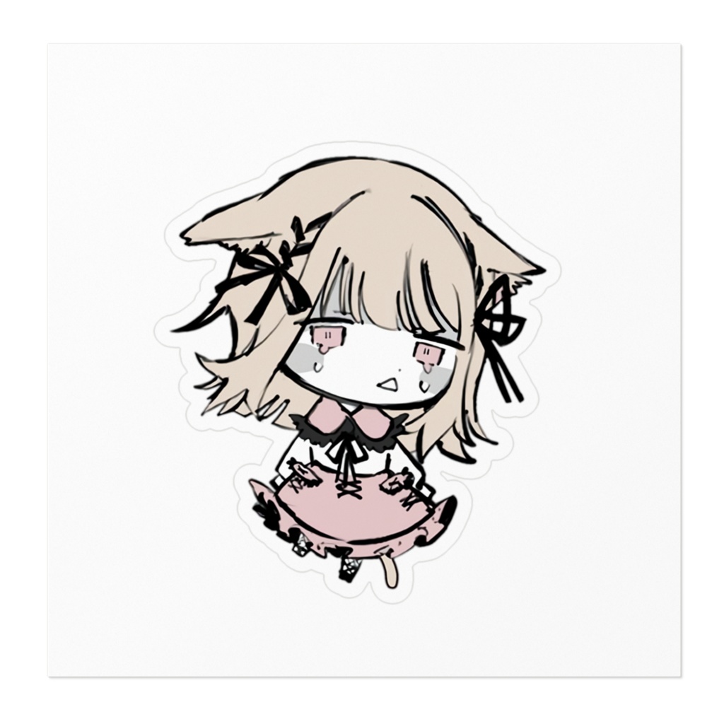 猫耳量産型女子(しろ) ステッカー