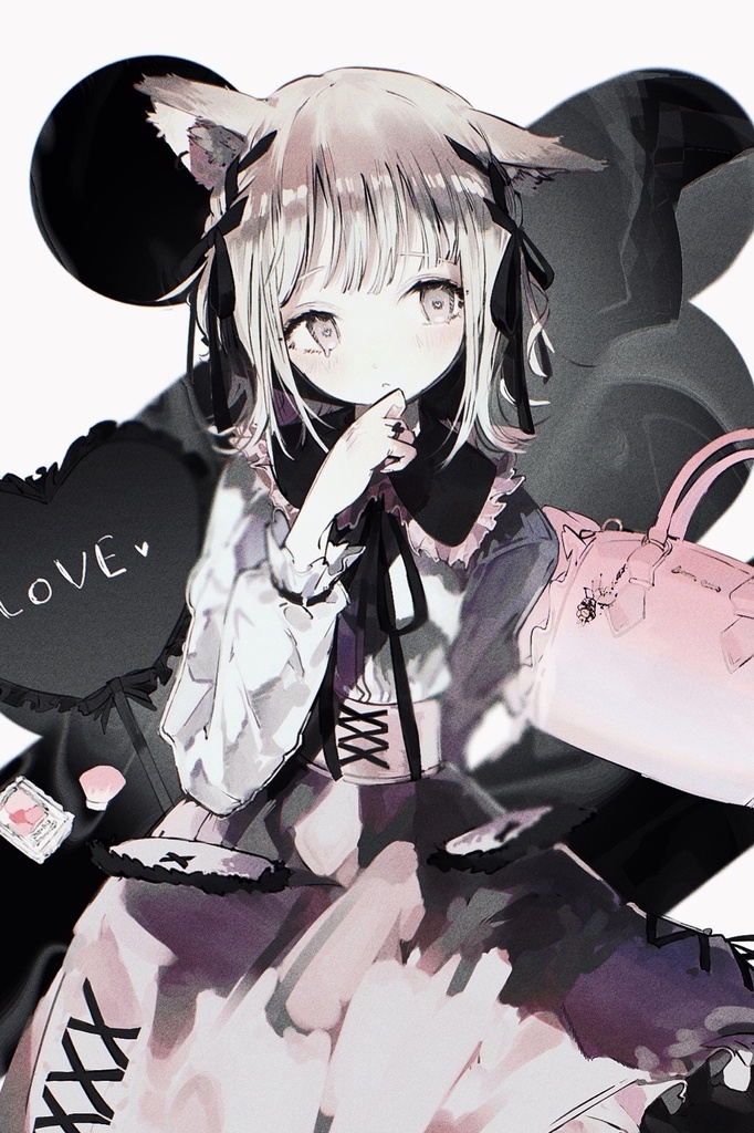 猫耳量産型女子(しろ) ステッカー