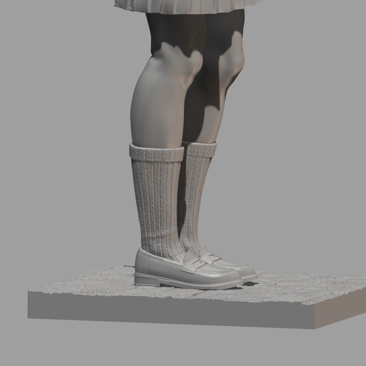 フィギュアSTLデータ「委員長は帰らない」 STL file for 3D printing