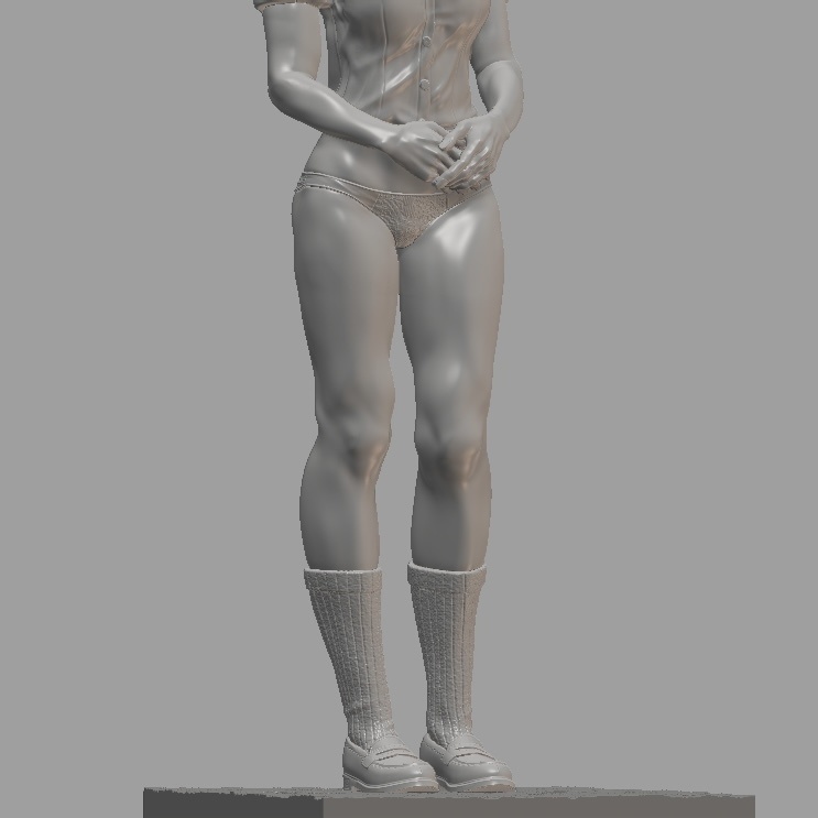 フィギュアSTLデータ「委員長は帰らない」 STL file for 3D printing