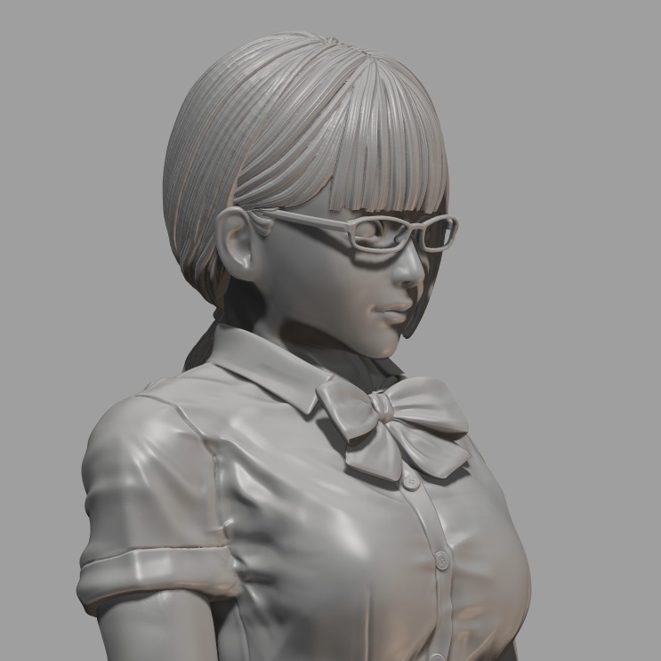 フィギュアSTLデータ「委員長は帰らない」 STL file for 3D printing