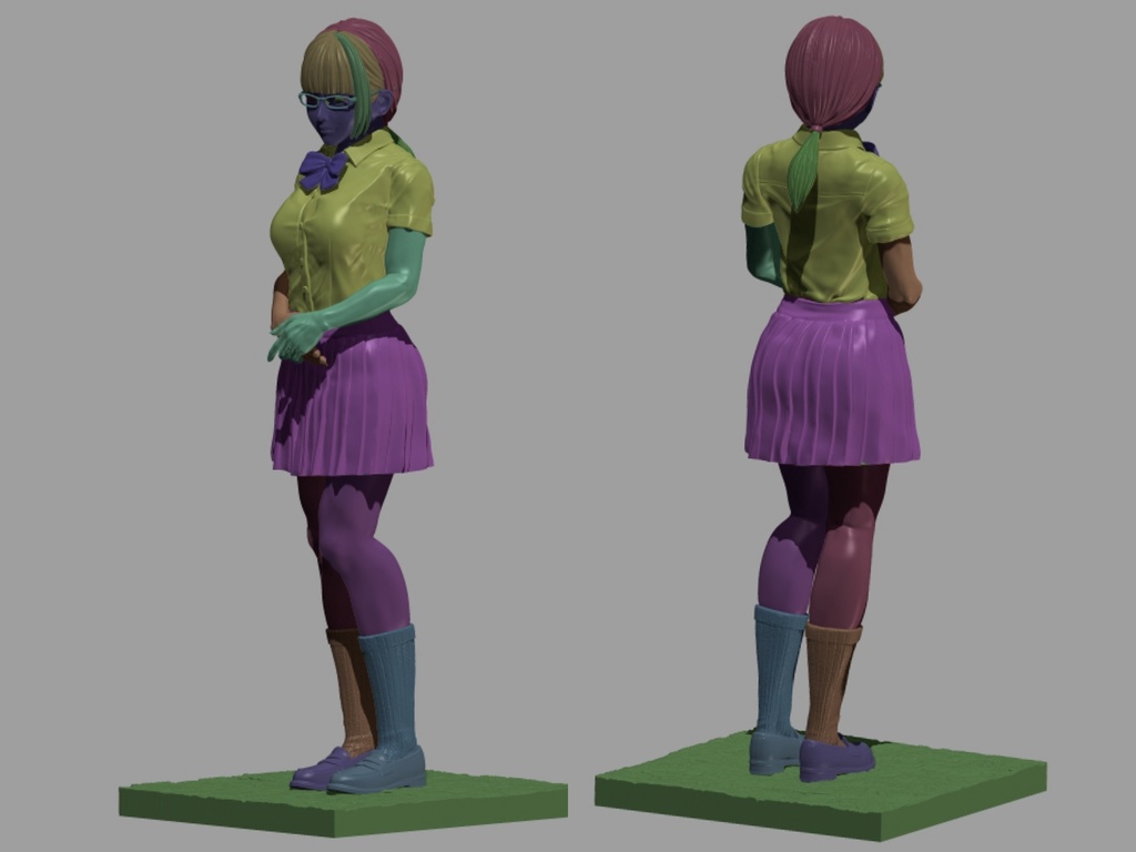 フィギュアSTLデータ「委員長は帰らない」 STL file for 3D printing