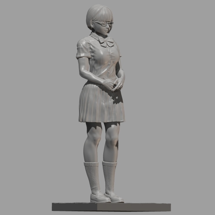 フィギュアSTLデータ「委員長は帰らない」 STL file for 3D printing