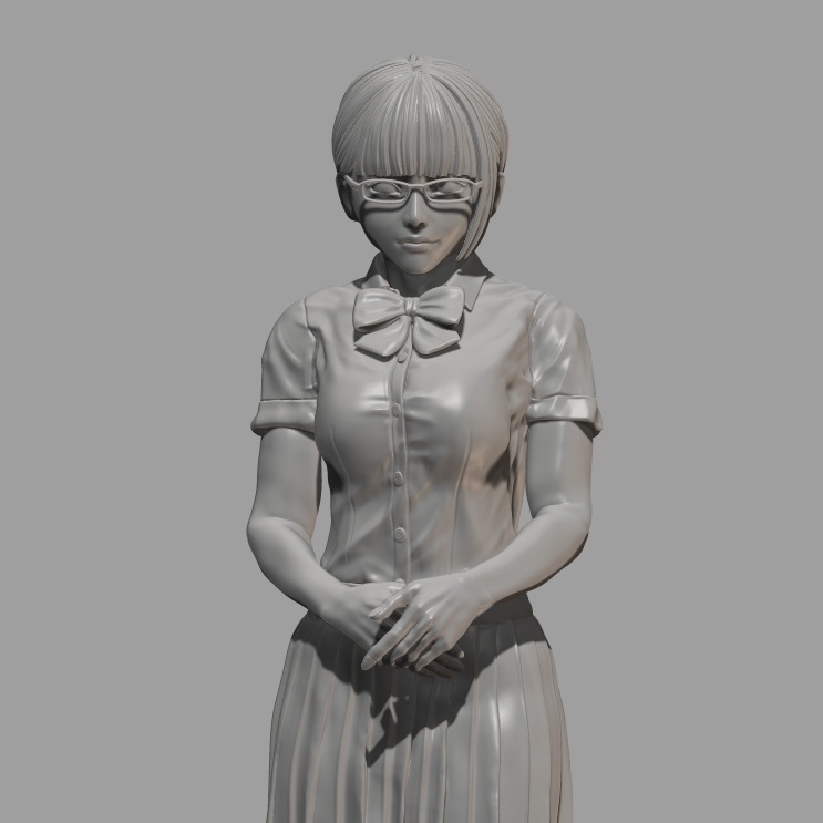 フィギュアSTLデータ「委員長は帰らない」 STL file for 3D printing