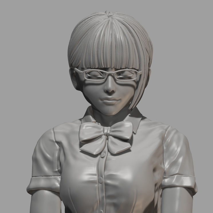 フィギュアSTLデータ「委員長は帰らない」 STL file for 3D printing