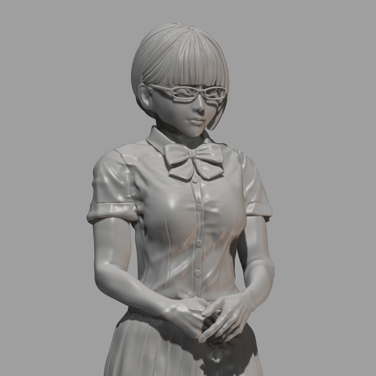 フィギュアSTLデータ「委員長は帰らない」 STL file for 3D printing