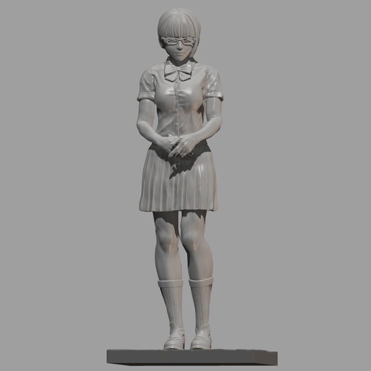 フィギュアSTLデータ「委員長は帰らない」 STL file for 3D printing