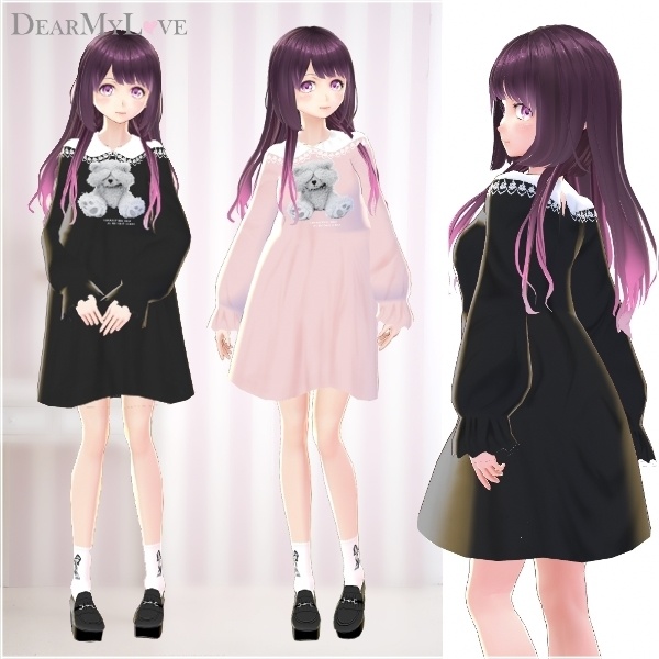 【Vroid βver】目隠しくまさんワンピース【テクスチャ】