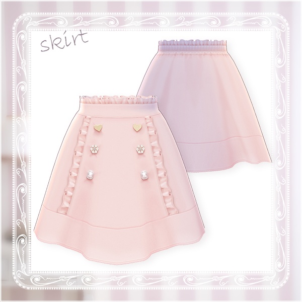 【Vroid βver】ビジュースカート【テクスチャ】