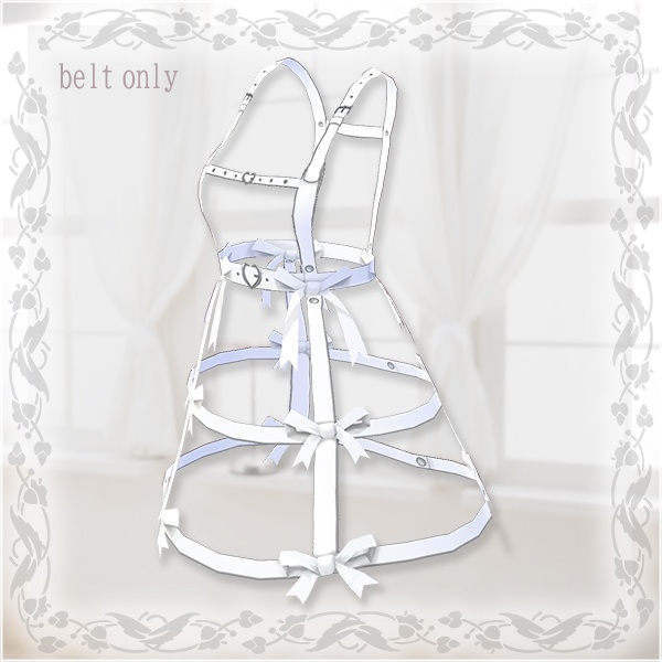 【Vroid βver】第2弾ワンピース(チェック柄ピンク)ベルトSET【テクスチャ】