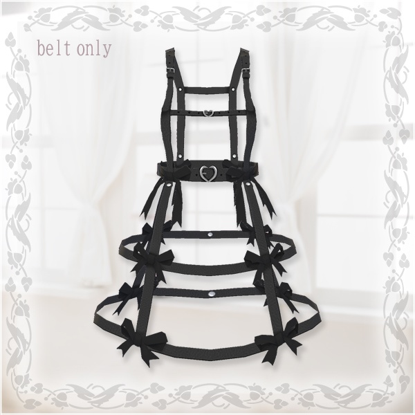 【Vroid βver】第2弾ワンピース(ブラック無地)ベルトSET【テクスチャ】