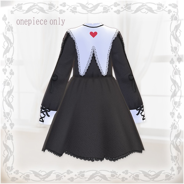 【Vroid βver】第2弾ワンピースのみ(ブラック無地)【テクスチャ】