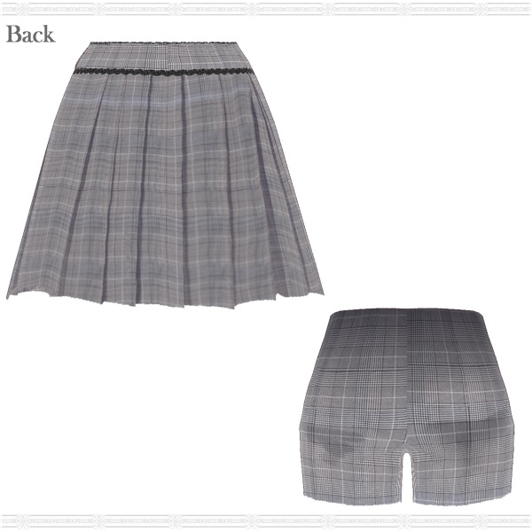 【VRoid用】レースアップスリットプリーツスカパン