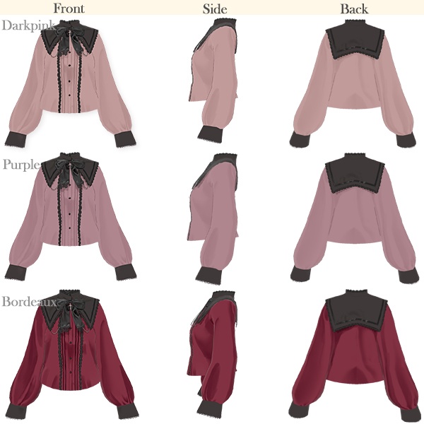 【VRoid用】十字架セーラー襟ブラウス