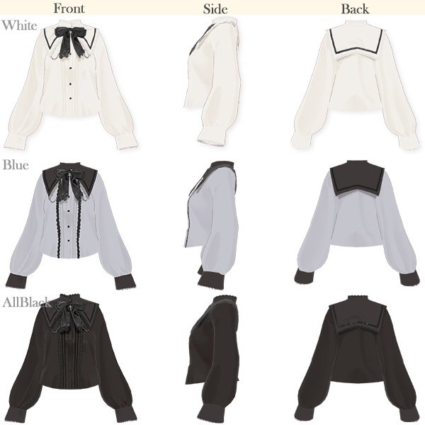 【VRoid用】十字架セーラー襟ブラウス