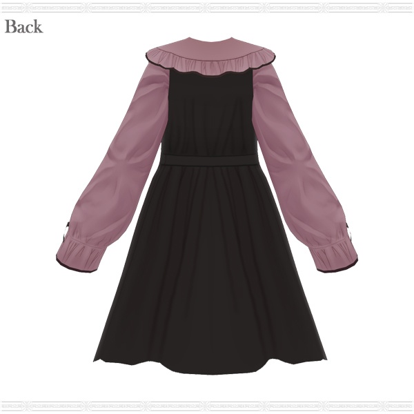 【VRoid用】丸襟ジャンスカ重ね着風ワンピース