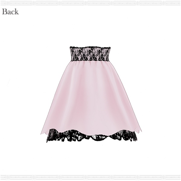 【VRoid用】コルセット風フリルレースアップスカート(ミニ&膝上セット)