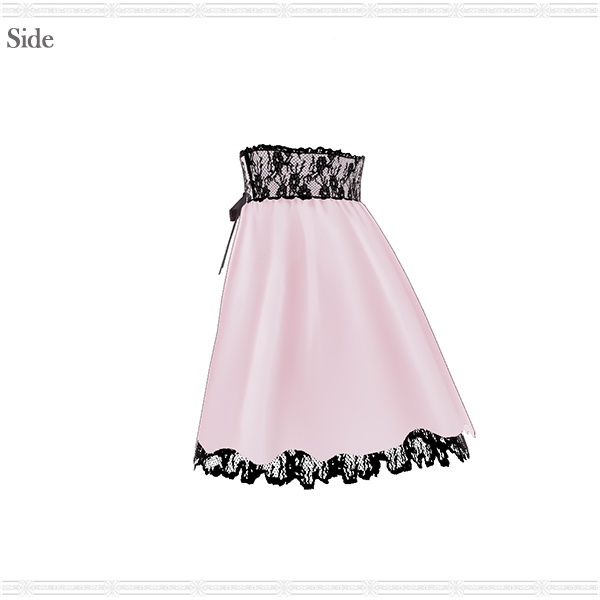 【VRoid用】コルセット風フリルレースアップスカート(ミニ&膝上セット)