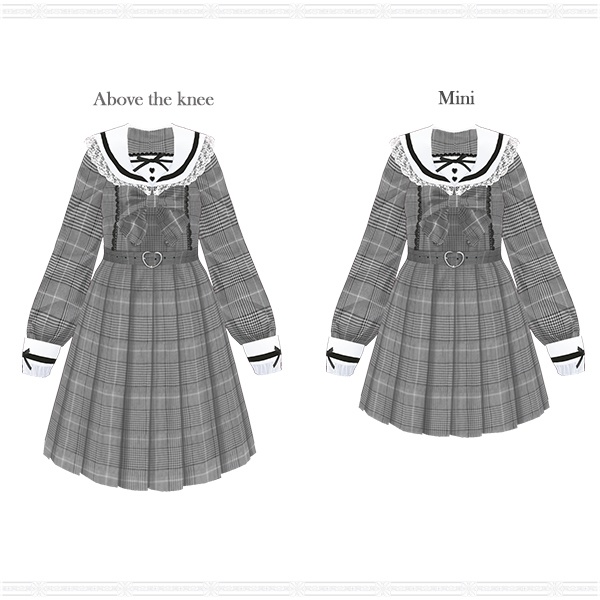 【VRoid用】レースリボン学園セーラーワンピース(新仕様・追加カラー)