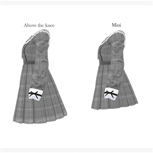 【VRoid用】レースリボン学園セーラーワンピース(新仕様・追加カラー)