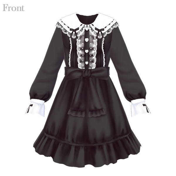 【VRoid用】大きめ丸襟はしごレースロリータワンピース