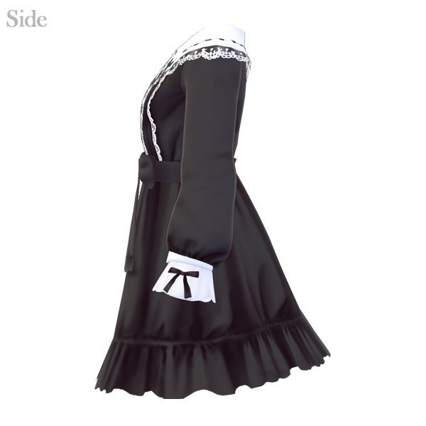 【VRoid用】大きめ丸襟はしごレースロリータワンピース