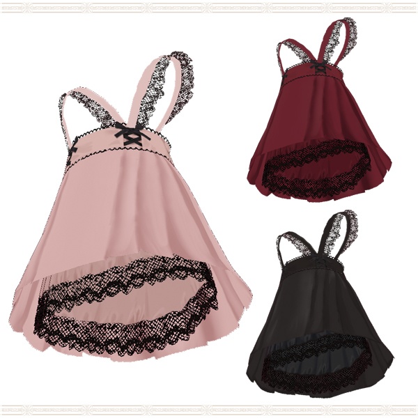 【VRoid用】レースサス付きプリーツスカート