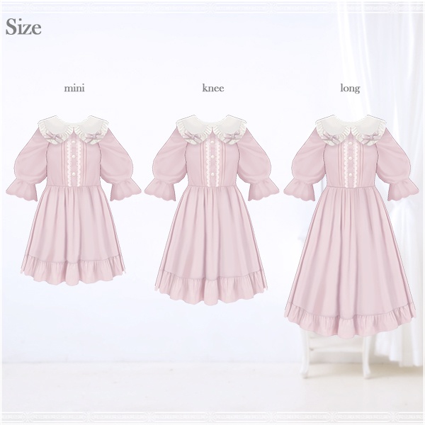 【VRoid用】シンプル丸襟リボンワンピース