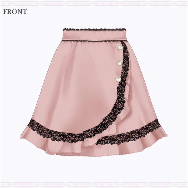 【VRoid用】ラップフリルレース台形スカート