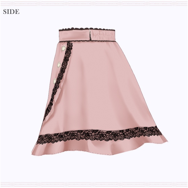 【VRoid用】ラップフリルレース台形スカート