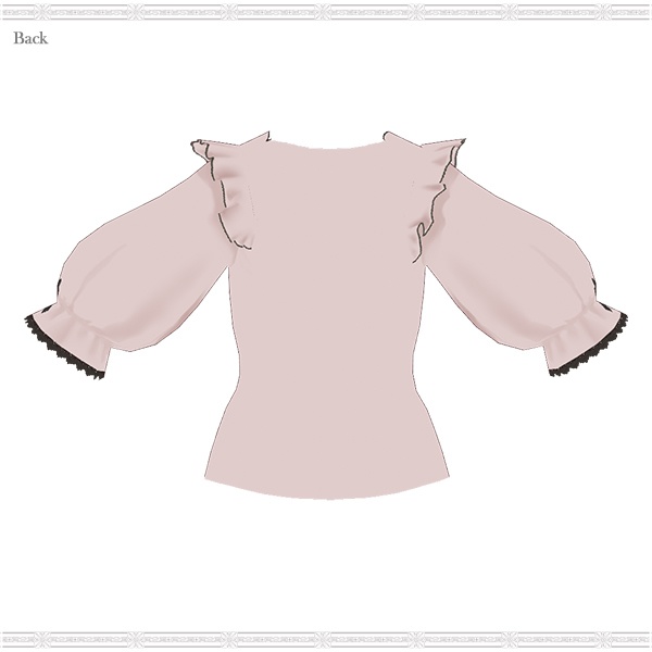 【VRoid用】大きめリボンフリルクロストップス