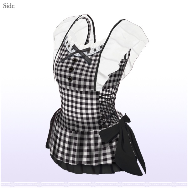 【VRoid用】サイドレースアップフリルワンピース水着