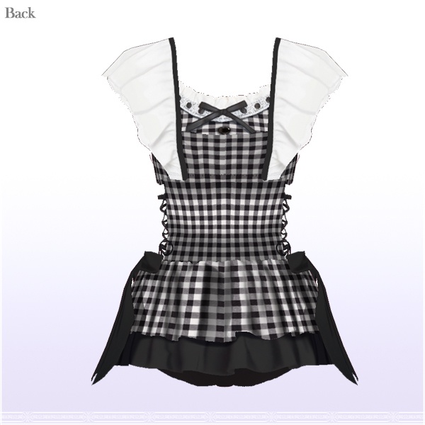 【VRoid用】サイドレースアップフリルワンピース水着