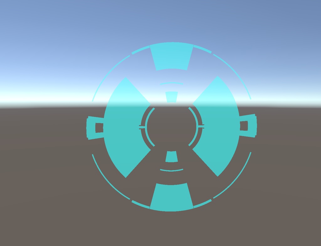 【無料】【VRChat想定】SF系円形UI生成Shader
